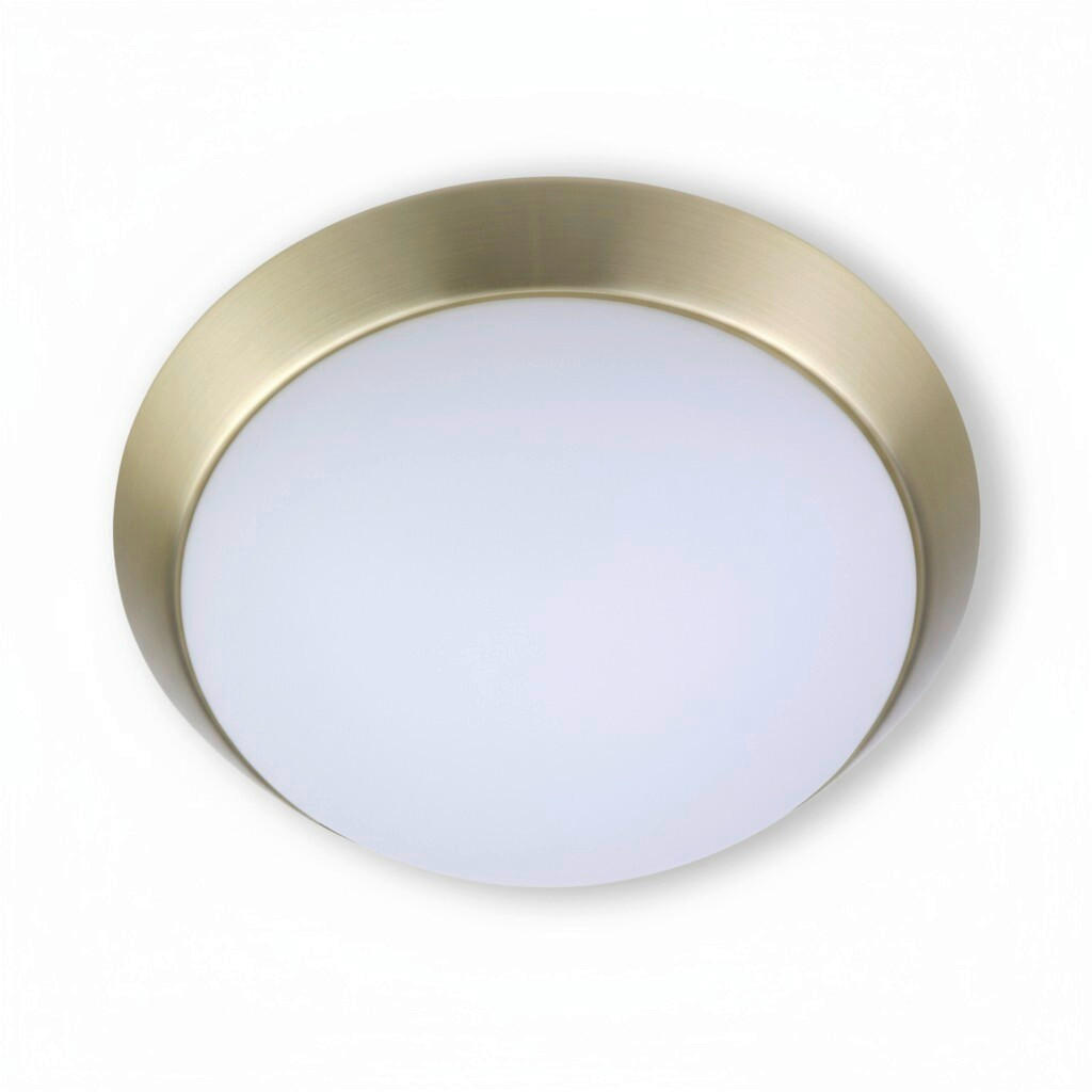 DECKENLEUCHTE Nurglas-Leuchten 30/10 cm   - Messingfarben/Weiß, KONVENTIONELL, Glas/Metall (30/10cm) - Niermann