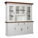 BUFFET 198/220/50 cm  in Weiß, Eichefarben  - Eichefarben/Zinkfarben, LIFESTYLE, Glas/Holzwerkstoff (198/220/50cm) - Landscape