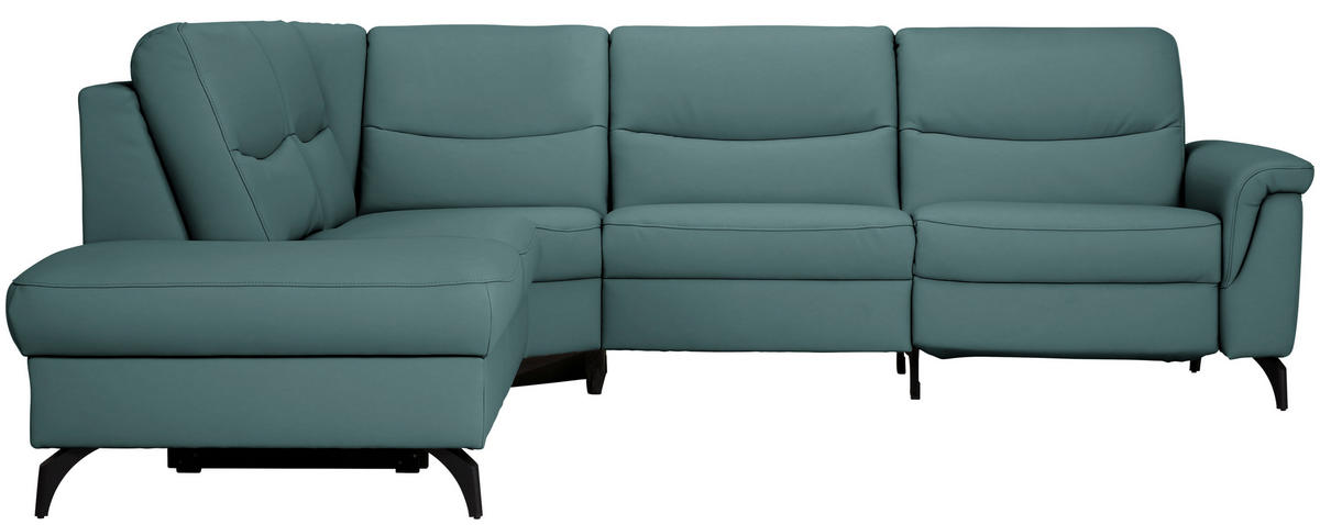 ECKSOFA in Echtleder Opal  249/280 cm  - Anthrazit/Opal, Design, Leder/Metall (249/280cm) - Himolla Komfortklass