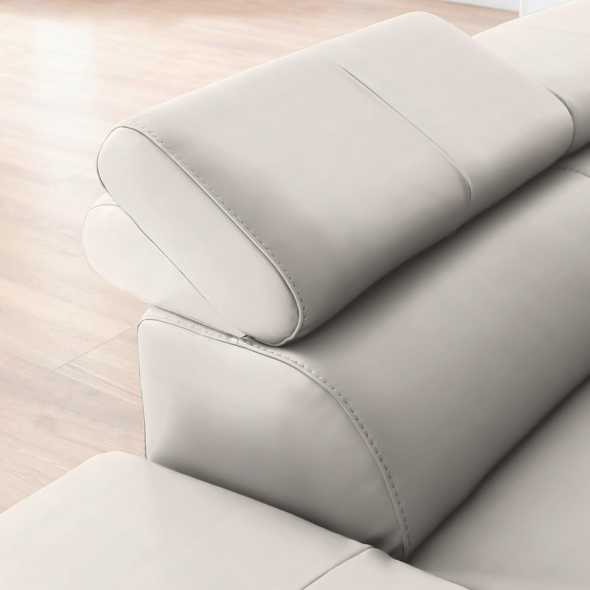 SAROKKANAPÉ textil, bőr ekrü  - fekete/ekrü, Design, bőr/textil (220/256cm) - Celina Home
