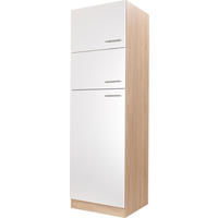GERÄTEUMBAUSCHRANK 60/200/60 cm  in Weiß, Eichefarben  - Eichefarben/Silberfarben, Basics, Holzwerkstoff/Metall (60/200/60cm) - Respekta