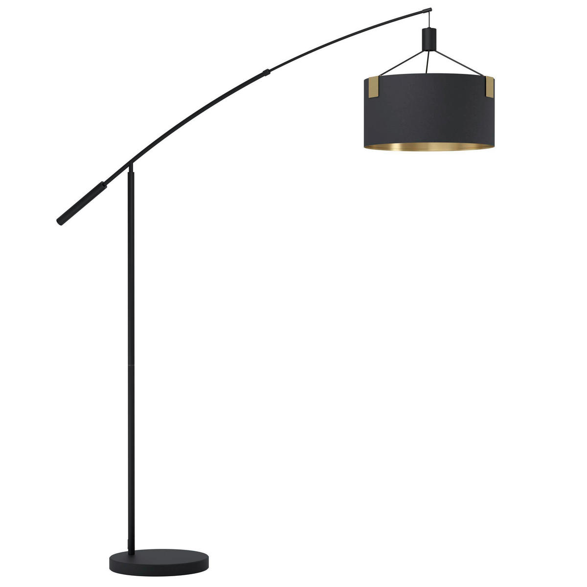 STOJACÍ LAMPA, 45/203/183 cm  - černá, Basics, kov/textil (45/203/183cm)