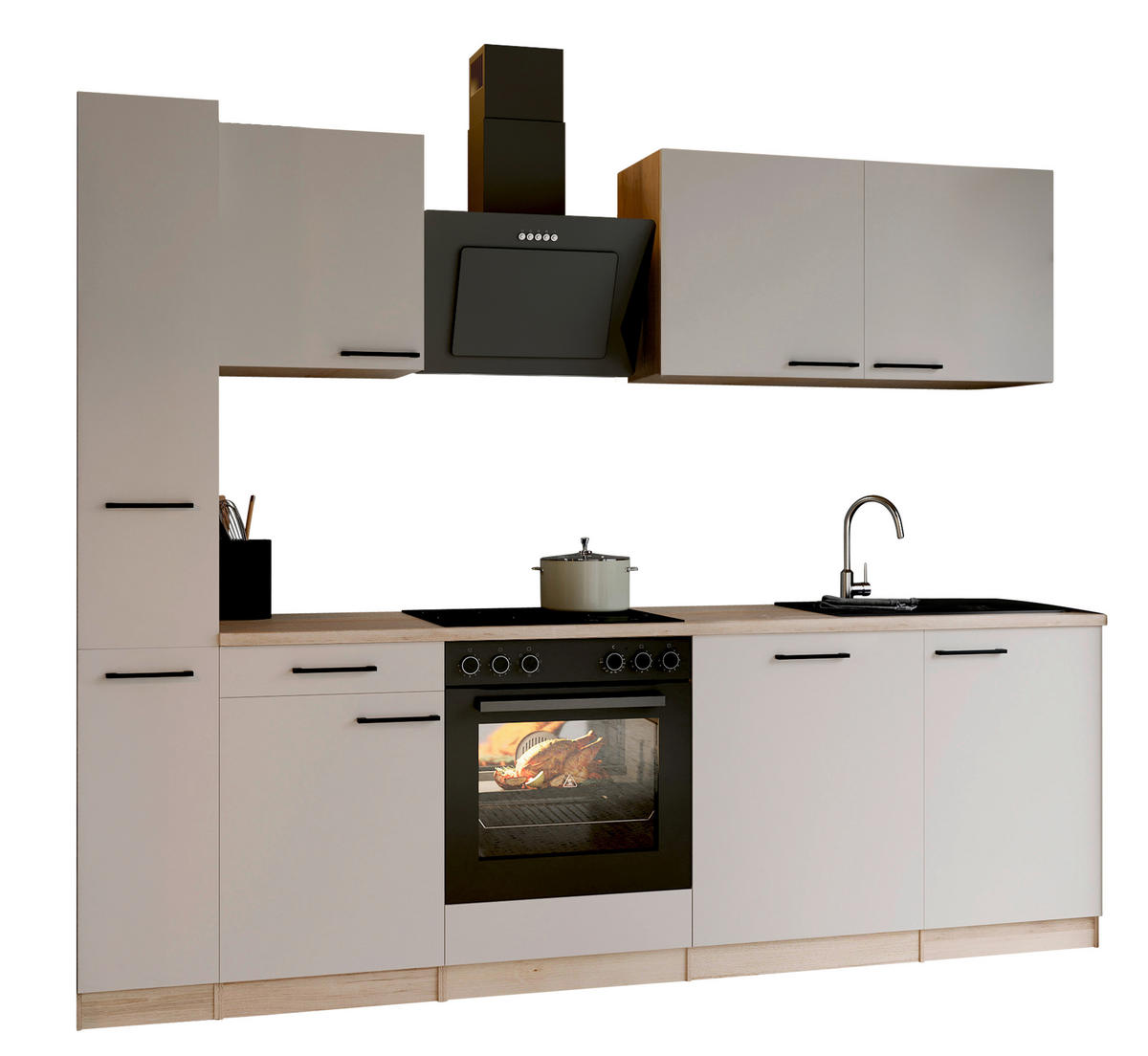 KÜCHENLEERBLOCK Merle 250 cm  in Kaschmir  - Kaschmir/Eichefarben, Trend, Holzwerkstoff/Metall (250cm) - Respekta