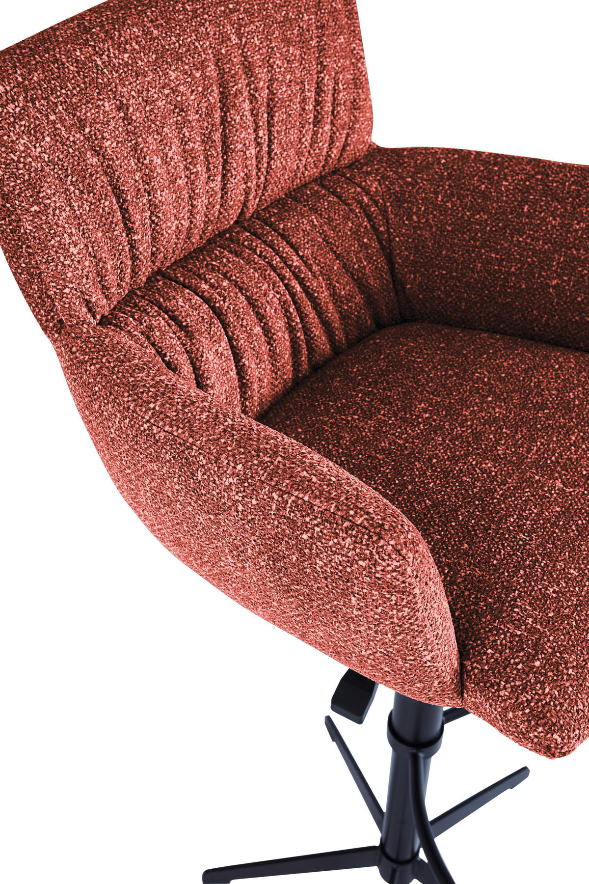 BARHOCKER Leinenoptik Rostfarben Eisen Sitzfläche 360° drehbar, automatische Rückholfunktion  - Rostfarben/Schwarz, Design, Textil/Metall (58/88-112/58cm) - Dieter Knoll
