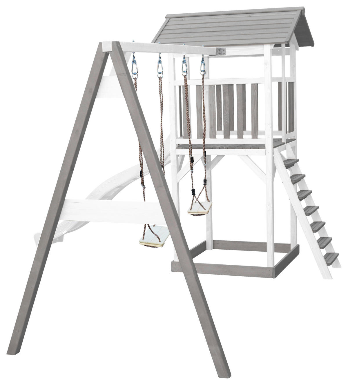 SPIELTURM 356,6/241,9/349 cm  - Weiß/Grau, KONVENTIONELL, Holz/Kunststoff (356,6/241,9/349cm) - Ambia Garden