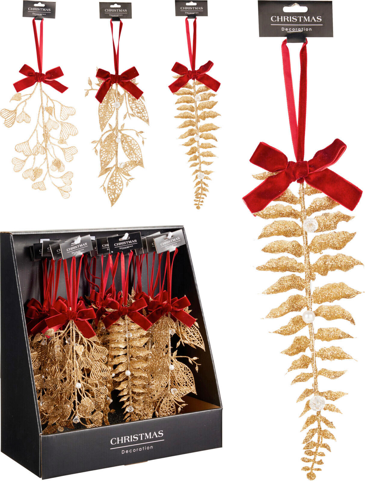 FÜGGŐDÍSZ - aranyszínű, Basics, textil (25cm)