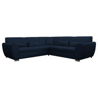 ECKSOFA  in Flachgewebe Dunkelblau  266/266 cm  - Silberfarben/Dunkelblau, Design, Kunststoff/Textil (266/266cm) - Livetastic
