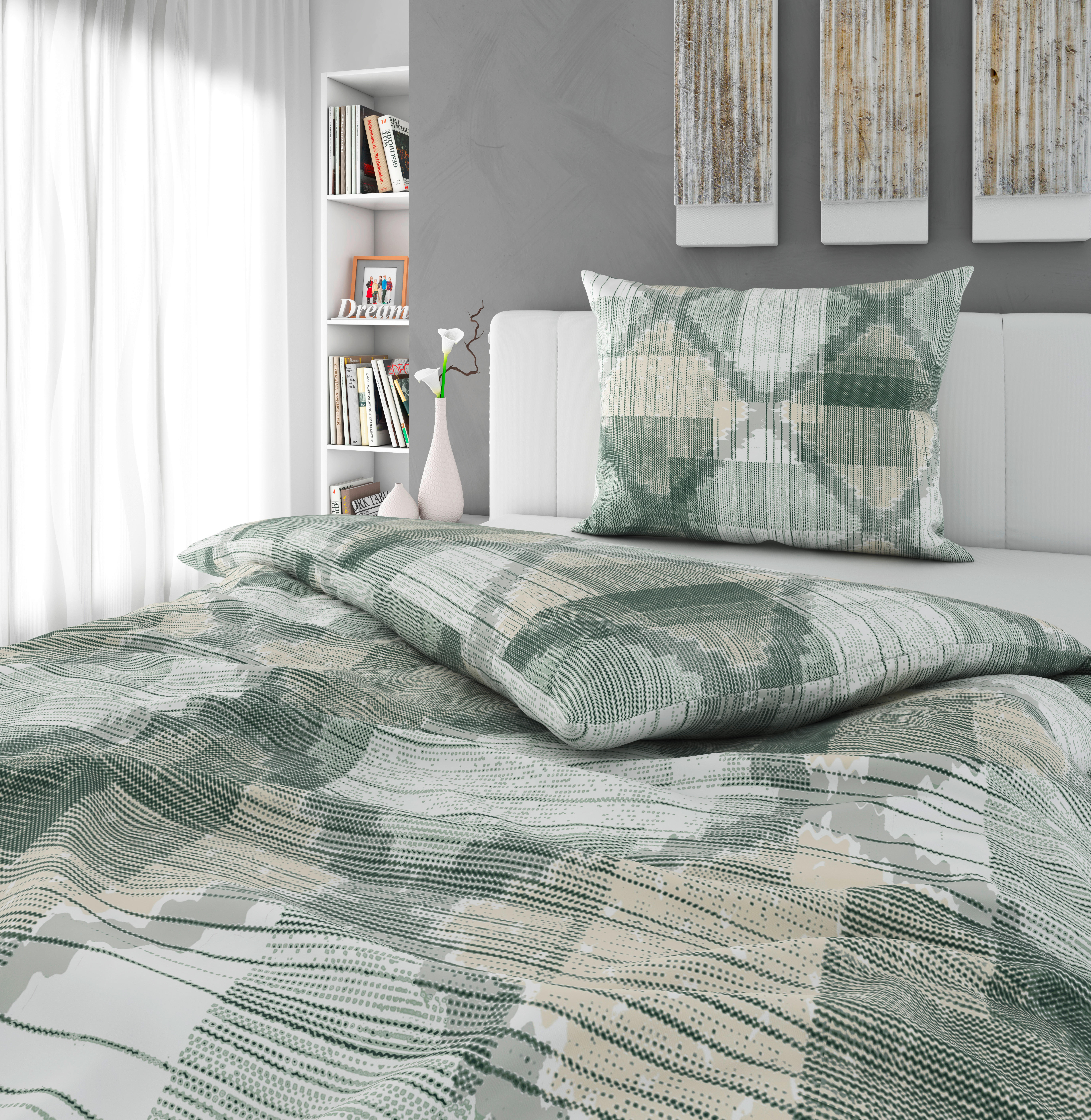 POSTELJINA JAN 140/200 cm flanel zelena  - zelena, Konvencionalno, tekstil (140/200cm) - Esposa