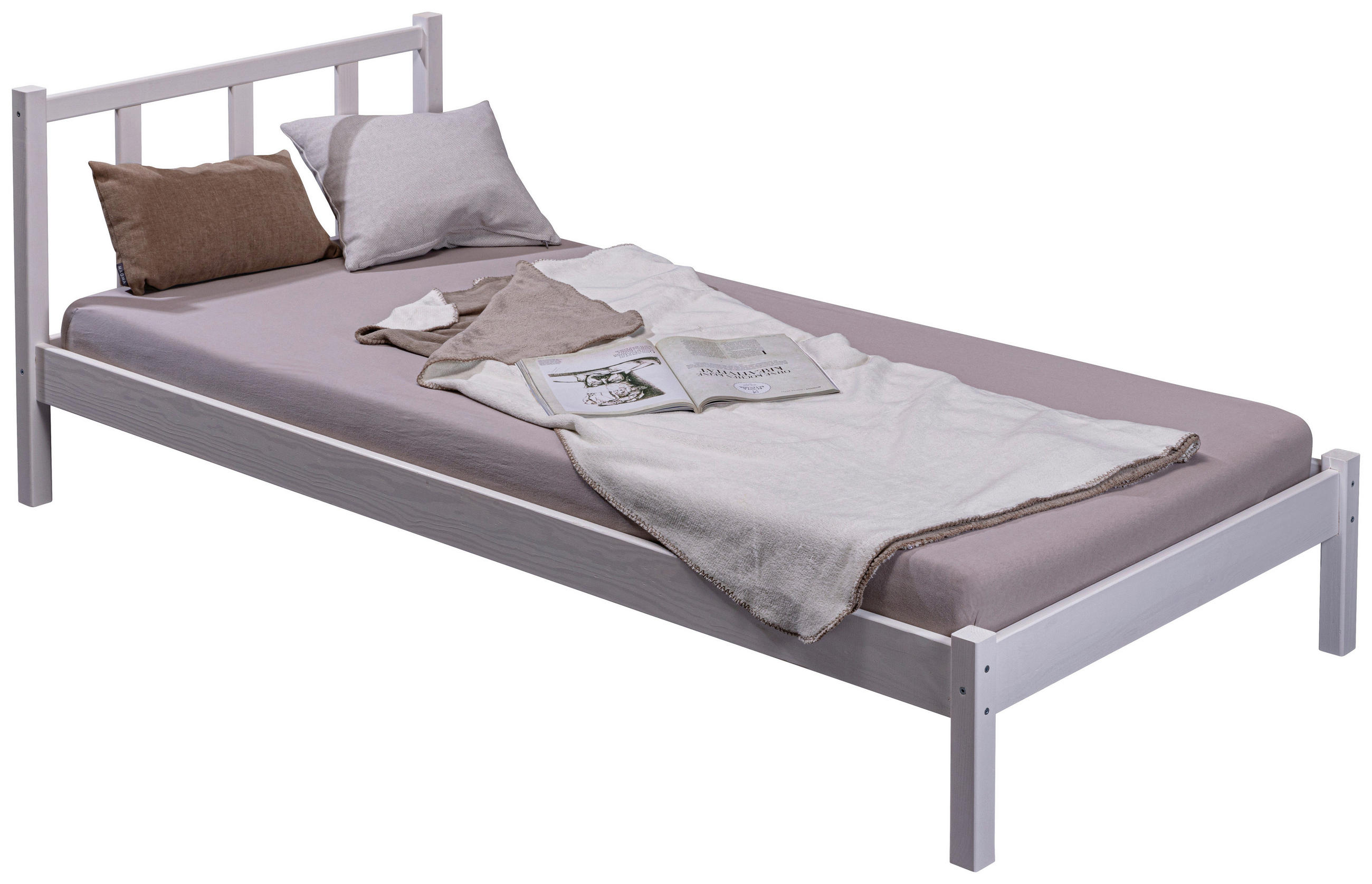Bett Fredy 90/200 cm  in Weiss   - Weiss, Modern, Holz (90/200cm) - MID.YOU