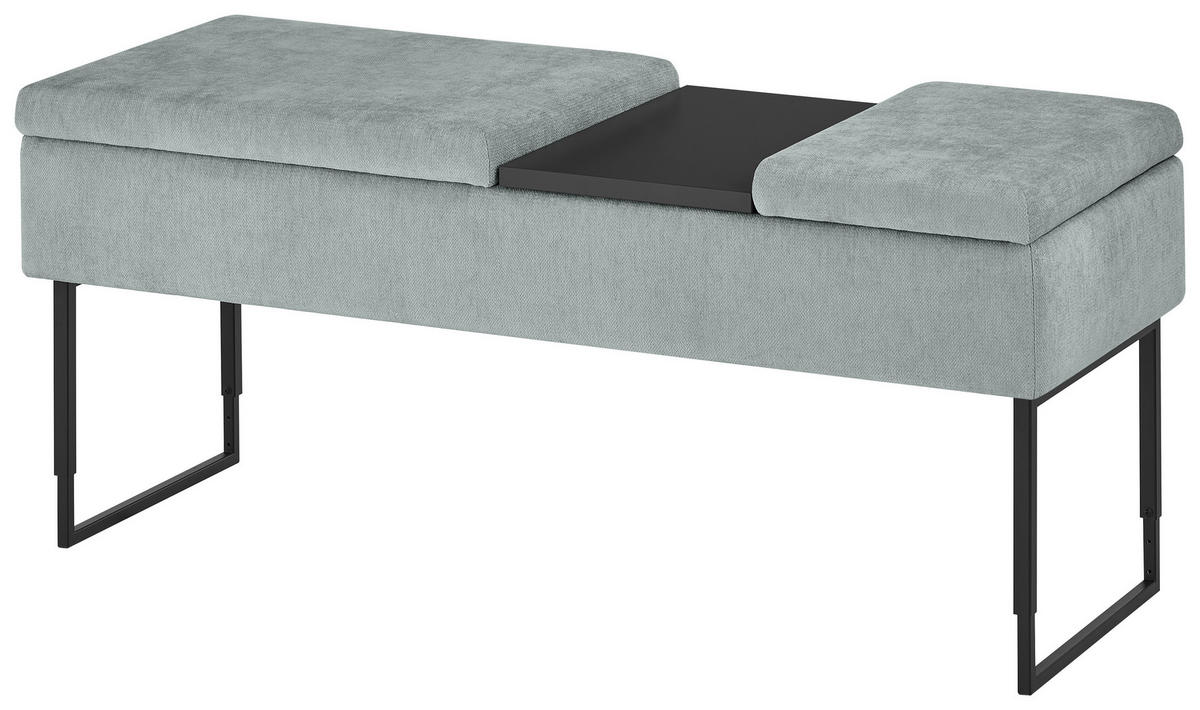 BETTBANK Flachgewebe Fichte, Kiefer Hellblau  - Schwarz/Hellblau, Design, Holz/Textil (124/45,5-61,5/49cm) - Dieter Knoll