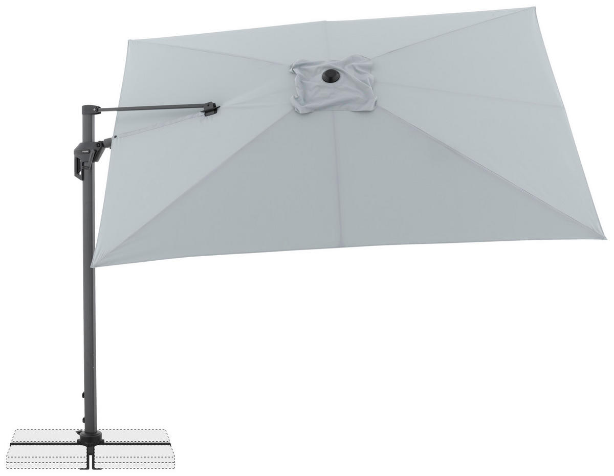 AMPELSCHIRM Hellgrau  - Hellgrau/Schwarz, Basics, Textil/Metall (310/210cm) - Doppler