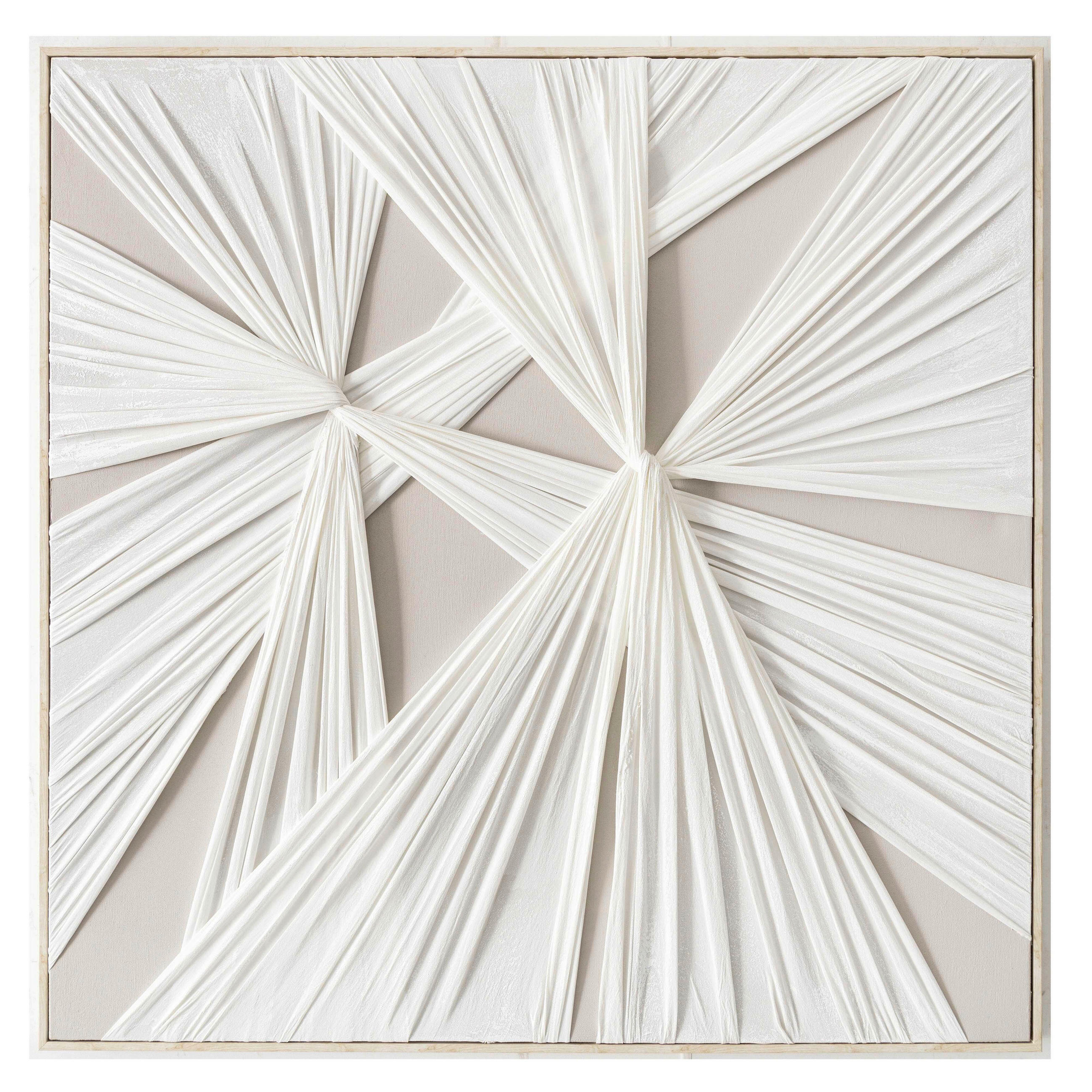 ÖLGEMÄLDE Abstraktes Weiß 100/100 cm  - Beige/Weiß, LIFESTYLE, Holz/Kunststoff (100/100cm) - Monee