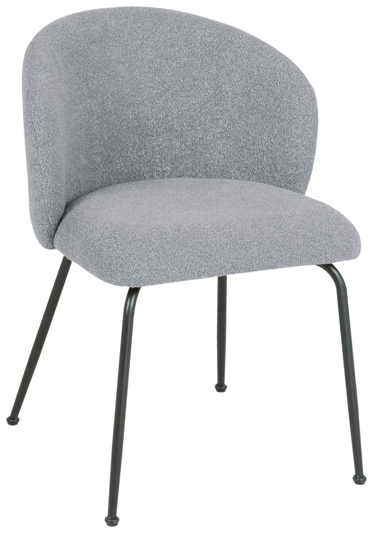 STUHL Eisen Bouclé  - Schwarz/Grau, Design, Textil/Metall (57/79/59cm) - Xora