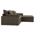 ECKSOFA  in Webstoff Braun  306/198 cm  - Schwarz/Braun, MODERN, Kunststoff/Textil (306/198cm) - Carryhome