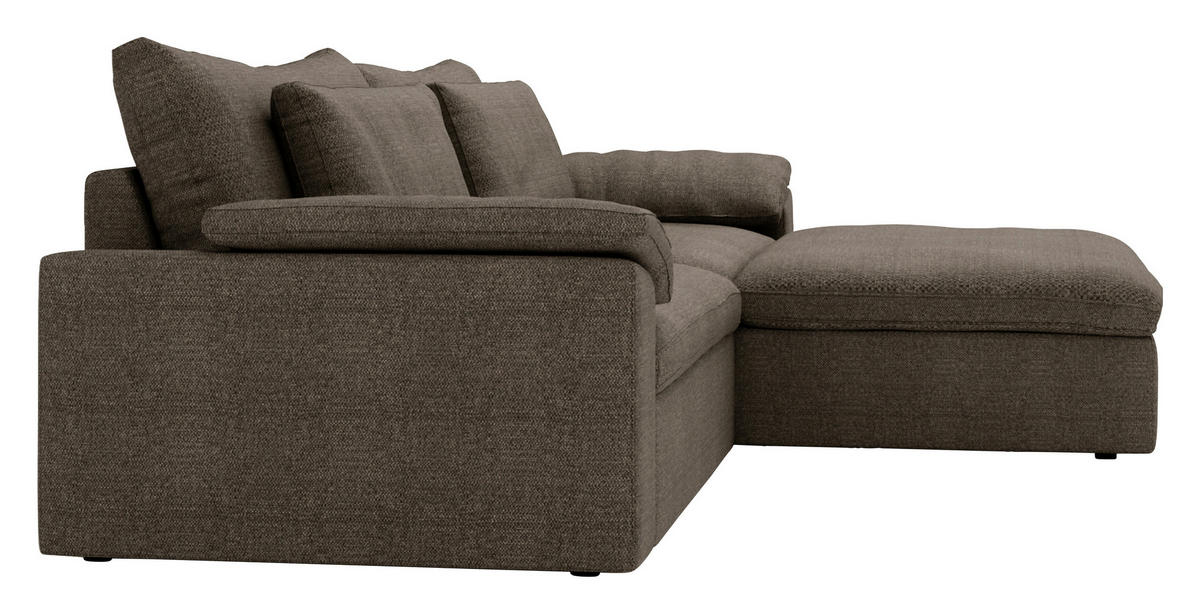 ECKSOFA  in Webstoff Braun  306/198 cm  - Schwarz/Braun, MODERN, Kunststoff/Textil (306/198cm) - Carryhome