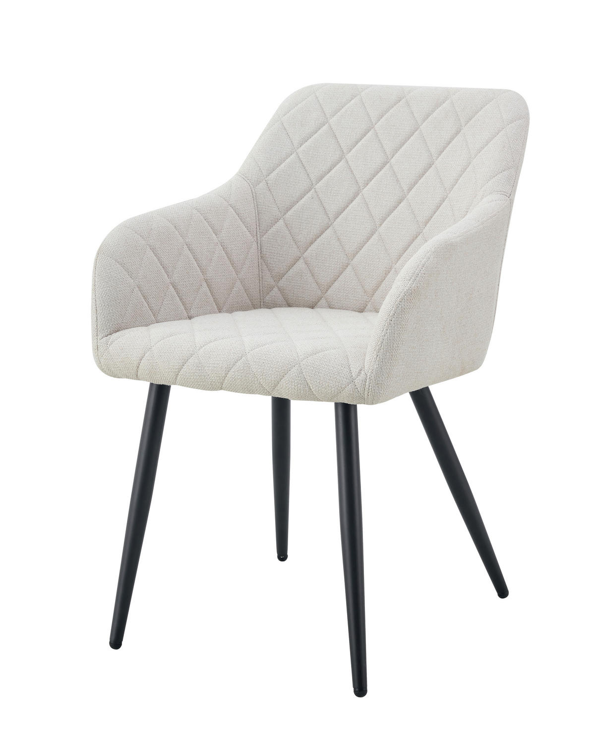 STUHL-SET 2 Stück  in Webstoff  - Creme/Schwarz, MODERN, Textil/Metall (56/83/60cm) - MID.YOU