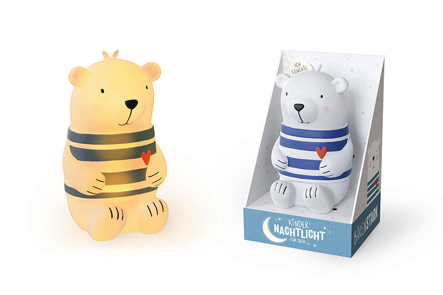 KINDER-NACHTLICHT 7,3/12,3/8,2 cm   - Blau/Weiß, Basics, Kunststoff (7,3/12,3/8,2cm)