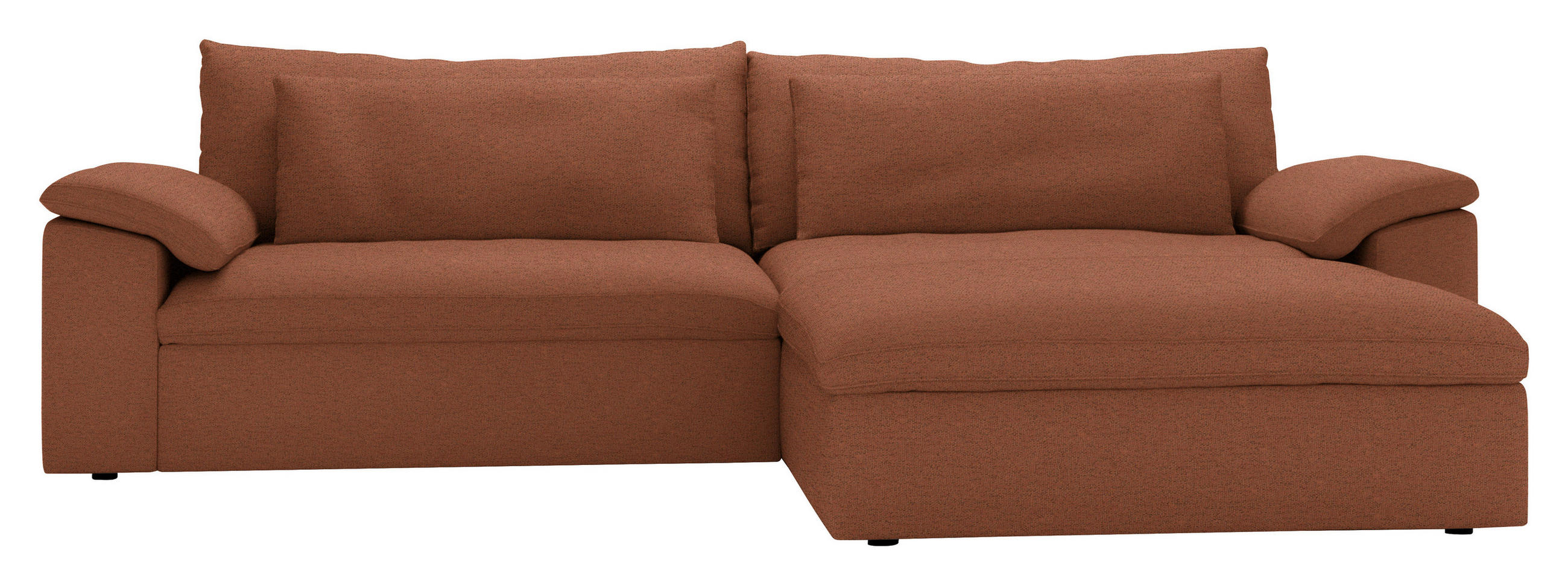 ECKSOFA 306/198 cm  in Flachgewebe Beigebraun Rückenkissen, Nierenkissen, Armlehnenkissen, Rücken echt  306/198 cm  - Beigebraun/Schwarz, MODERN, Kunststoff/Textil (306/198cm) - Carryhome