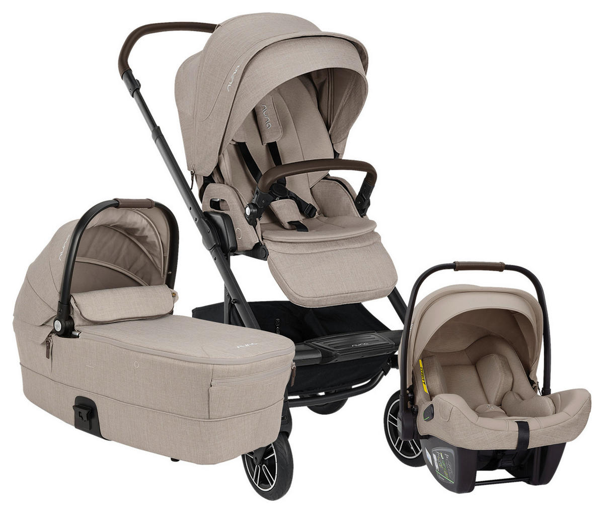 KINDERWAGENSET Mixx Next Set inkl. Babyschale Pipa Next  - Beigebraun, Basics, Kunststoff (60/110/82cm) - Nuna