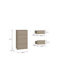 KOMMODE , 55/99/35 cm, 4 Schublade(n)  - Taupe/Silberfarben, Trend, Holzwerkstoff/Kunststoff (55/99/35cm) - Carryhome