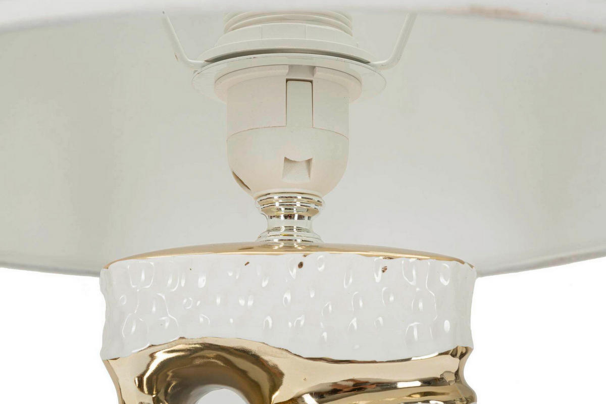 TISCHLEUCHTE   - Goldfarben/Weiß, Basics, Keramik/Textil (30/43.5/30cm)