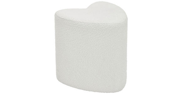 HOCKER Vliesstoff, Bouclé Weiß - Weiß, Trend, Textil (41/44/41cm) - Xora