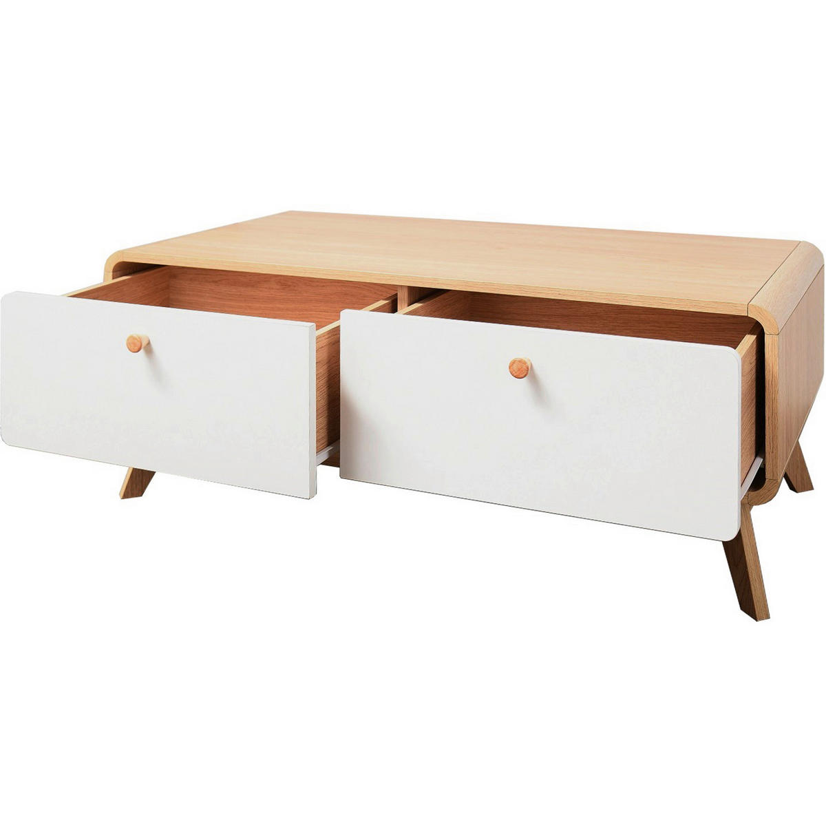 LOWBOARD Cassie  in 100/40/51 cm  - Eichefarben/Weiß, Design, Holz/Holzwerkstoff (100/40/51cm) - MID.YOU