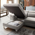 ECKSOFA inkl. Funktionen Ecru Webstoff  - Ecru/Silberfarben, Design, Textil/Metall (167/250cm) - Xora