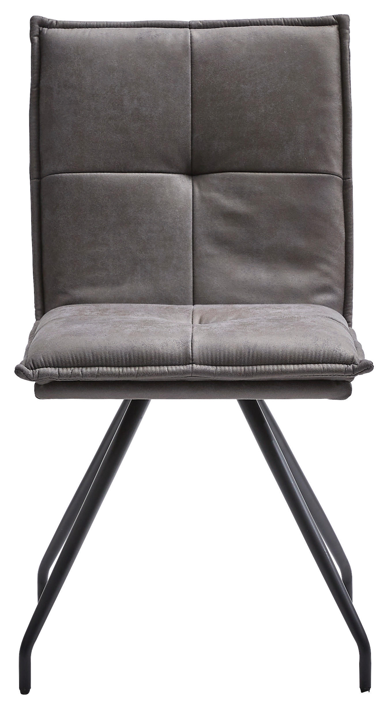 STUHL Mikrofaser Schwarz  - Schwarz/Grau, MODERN, Textil/Metall (49/89/62cm) - MID.YOU