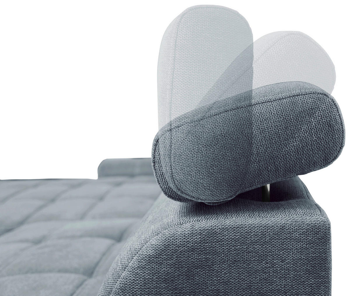 ECKSOFA inkl.Funktionen Hellblau Webstoff  - Schwarz/Weiß, Design, Kunststoff/Textil (276/173cm) - Stylife
