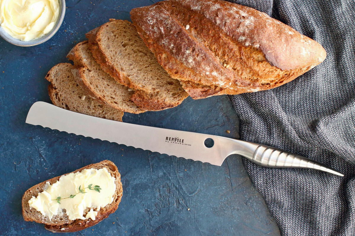 NOŽ ZA KRUH  Reptile 38/3,6/2 cm           nerjaveče jeklo - srebrne barve, Basics, kovina (38/3,6/2cm) - Samura