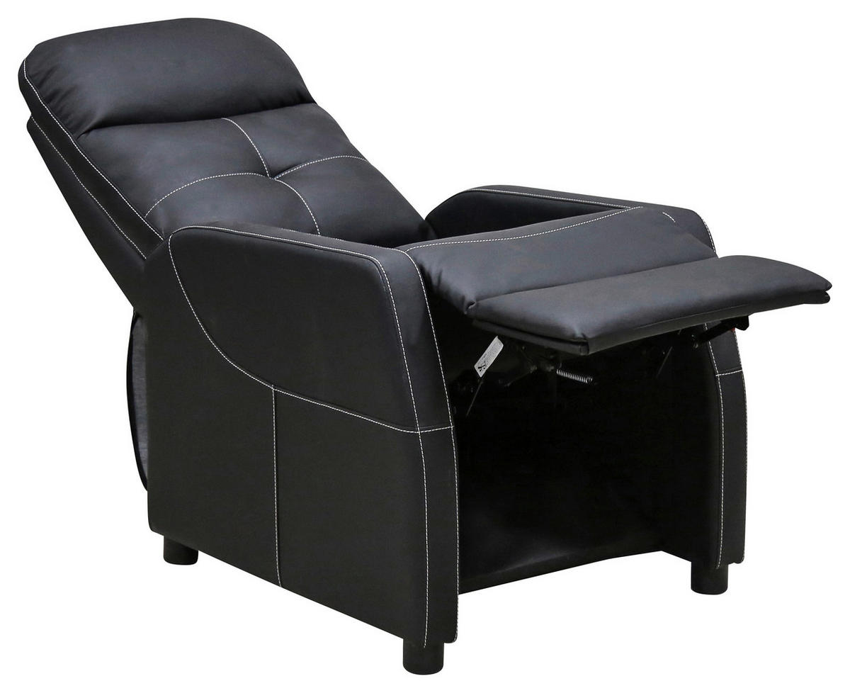 FOTELJA ZA GLEDANJE TELEVIZORA 65/80-105/90-154 cm , crna  - bela/crna, Osnovno, tekstil/plastika (65/80-105/90-154cm) - Ti'me