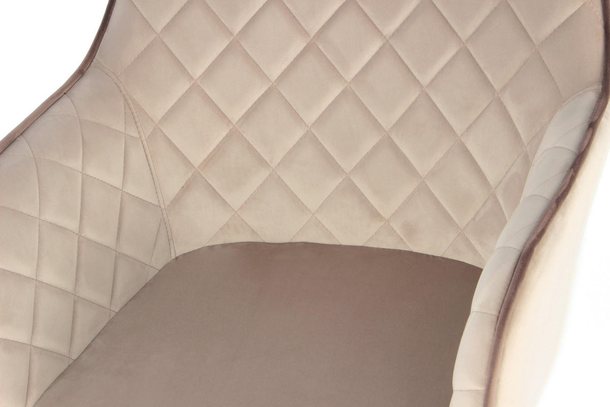 STOLIČKA S PODRÚČKAMI, zamat, hnedá, béžová - hnedá/čierna, Modern, kov/textil (58,8/86/61cm) - MID.YOU