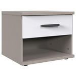 NACHTKÄSTCHEN 46/38/40 cm  in Grau, Weiß, Sahara  - Schwarz/Weiß, Design, Holzwerkstoff/Kunststoff (46/38/40cm) - Carryhome