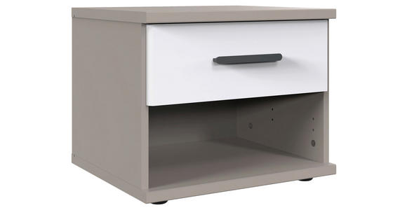NACHTKÄSTCHEN 46/38/40 cm  in Grau, Weiß, Sahara  - Schwarz/Weiß, Design, Holzwerkstoff/Kunststoff (46/38/40cm) - Carryhome