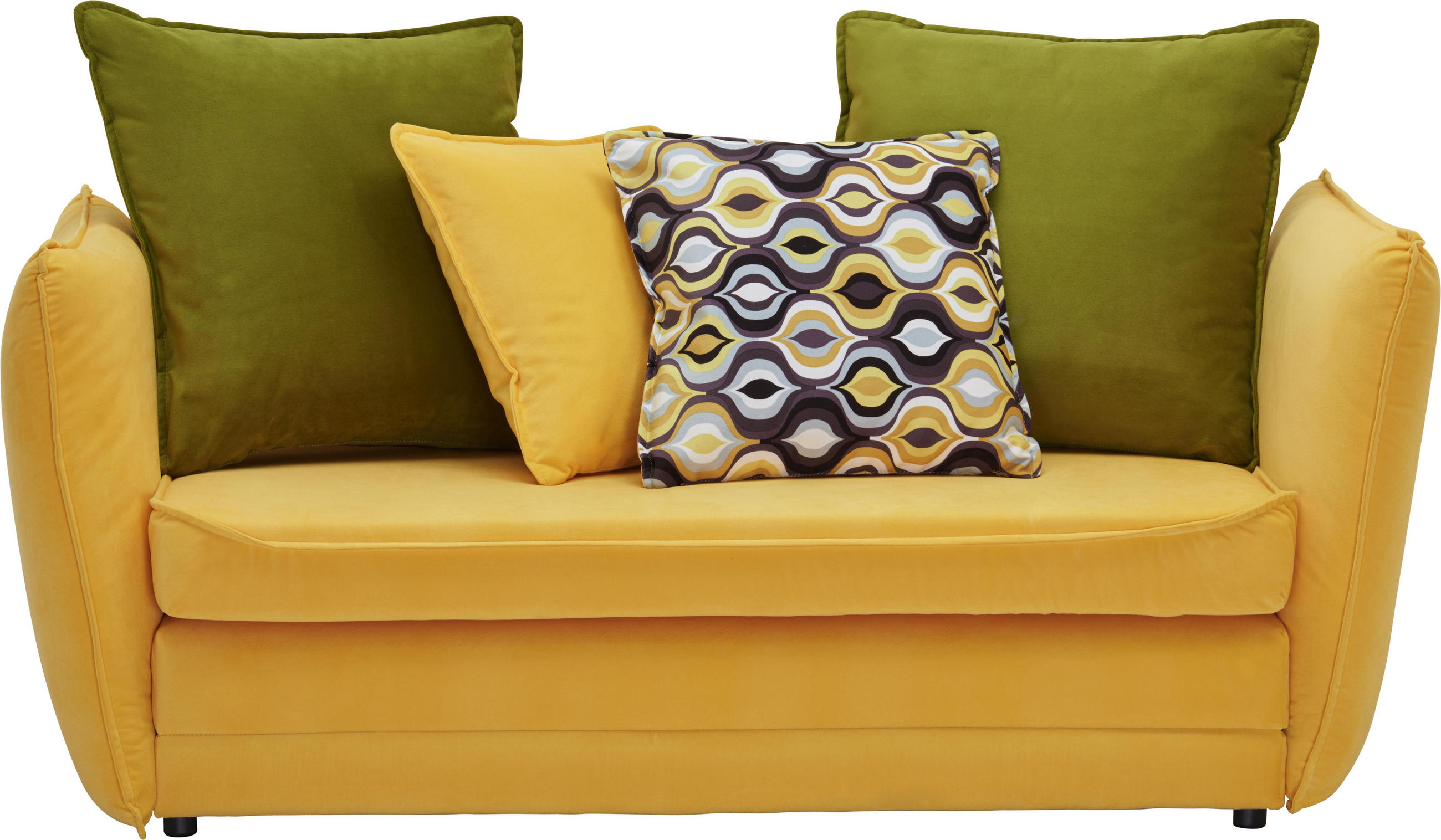 Jugend- UND Kindersofa in Textil Braun, Gelb, Grün