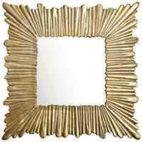 STENSKO OGLEDALO, 75/75/3 cm steklo  - zlate barve, Design, kovina/steklo (75/75/3cm) - MID.YOU