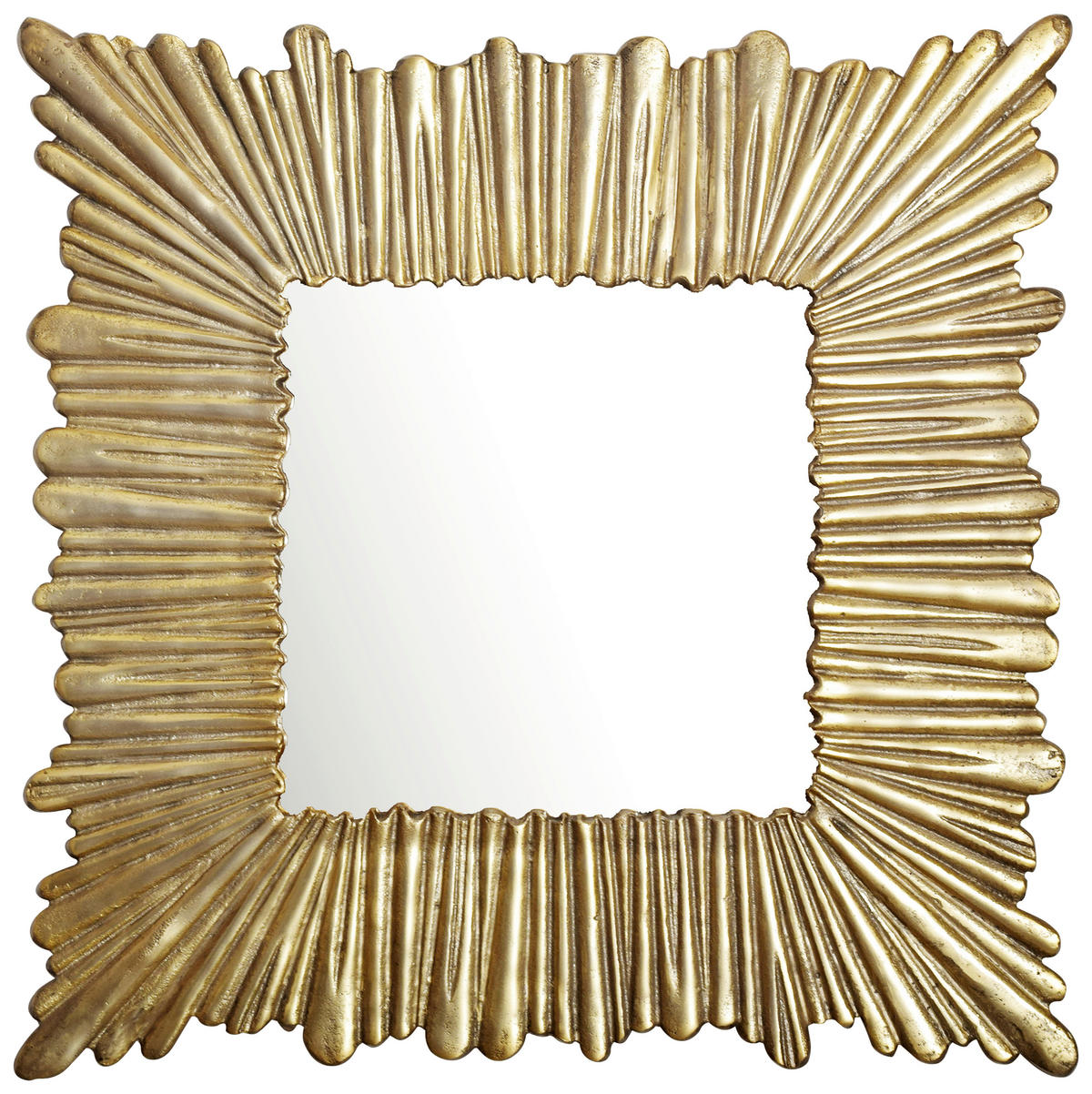 STENSKO OGLEDALO, 75/75/3 cm steklo  - zlate barve, Design, kovina/steklo (75/75/3cm) - MID.YOU