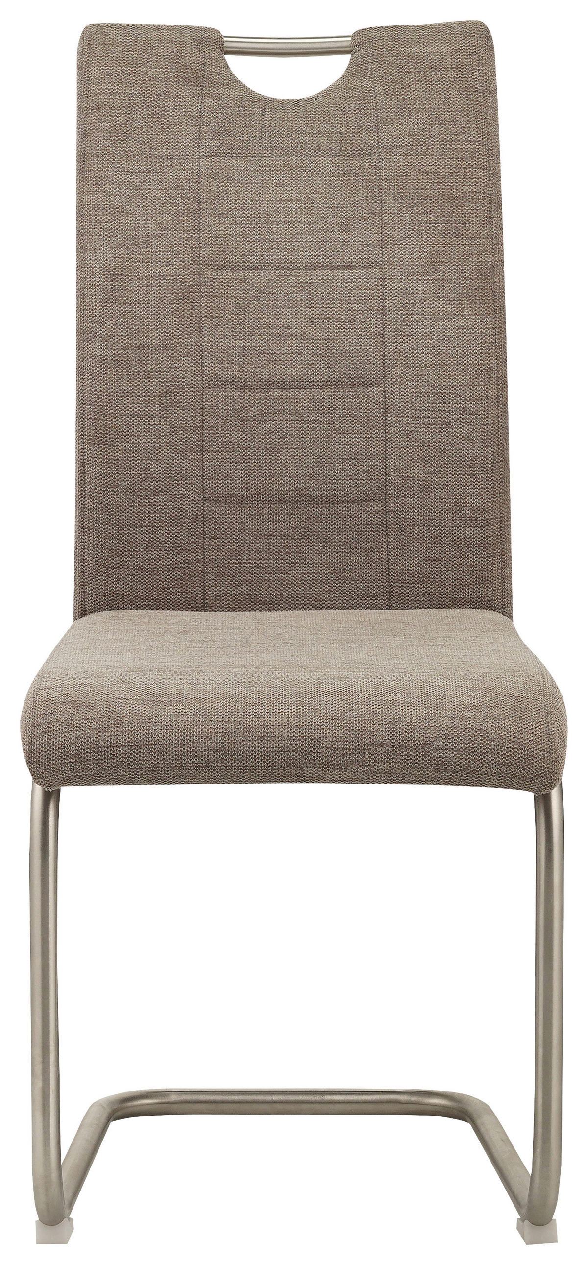 NIHAJNI STOL, kovina, tekstil rjava, barve nerjavečega jekla  - barve nerjavečega jekla/rjava, Design, kovina/tekstil (44/98,5/57,5cm) - Xora