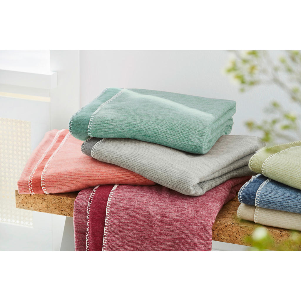 Thumbnail - Bio:Vio Wohndecke Leela, Grau, Textil, Streifen, 220x250 cm, Textiles Vertrauen - Oeko-Tex®, Gots, Made in Germany, Oeko...