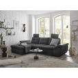 ECKSOFA in Mikrovelours Schwarz  - Schwarz, KONVENTIONELL, Kunststoff/Textil (170/275cm) - Carryhome