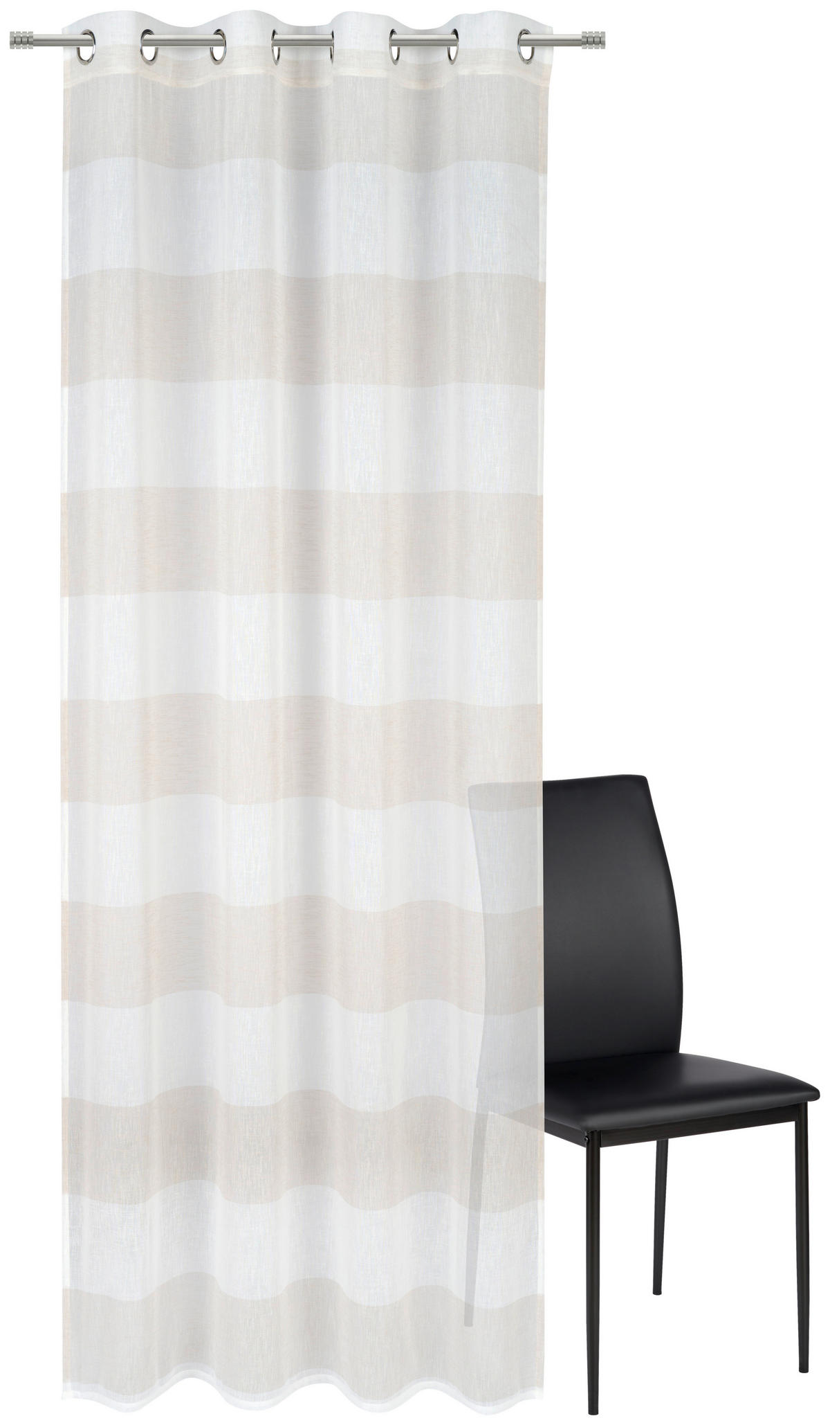 ZAVESA SA KARIKAMA bež - bež, Dizajnerski, tekstil (140/245cm) - Esposa