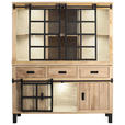 BUFFET 145/180/42 cm  in  - Graubraun/Schwarz, LIFESTYLE, Glas/Holz (145/180/42cm) - Landscape
