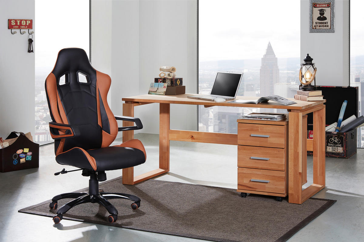 SCHREIBTISCH 160/70/75 cm  in Buchefarben  - Buchefarben, KONVENTIONELL, Holz (160/70/75cm) - Linea Natura