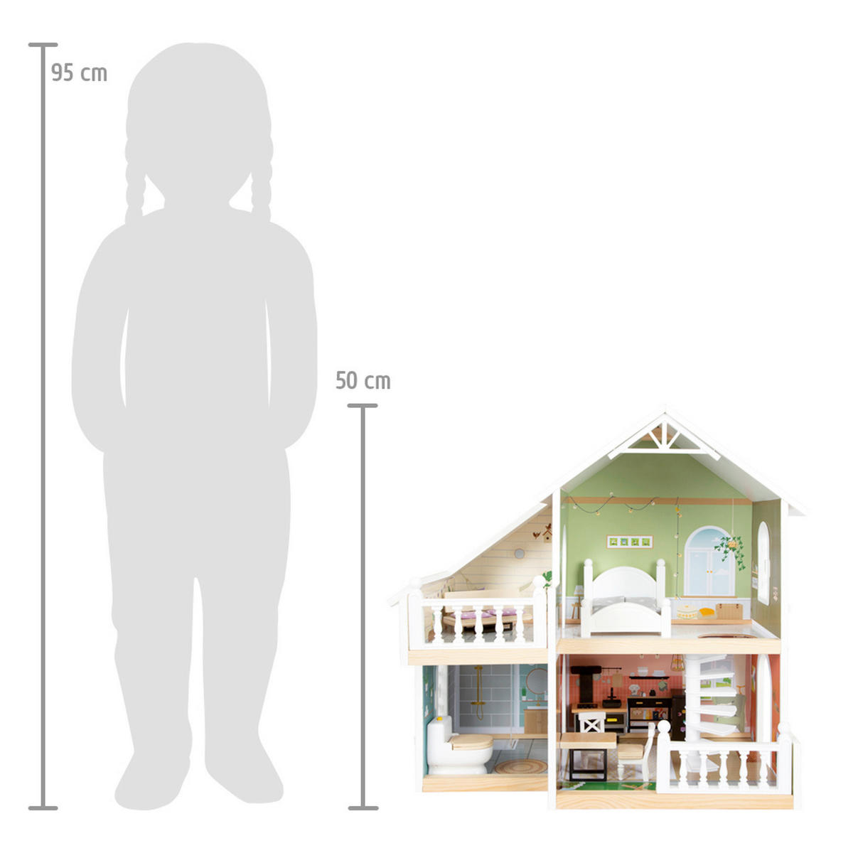 PUPPENHAUS  - Multicolor, Basics, Holz/Kunststoff (49/51/29cm) - small foot