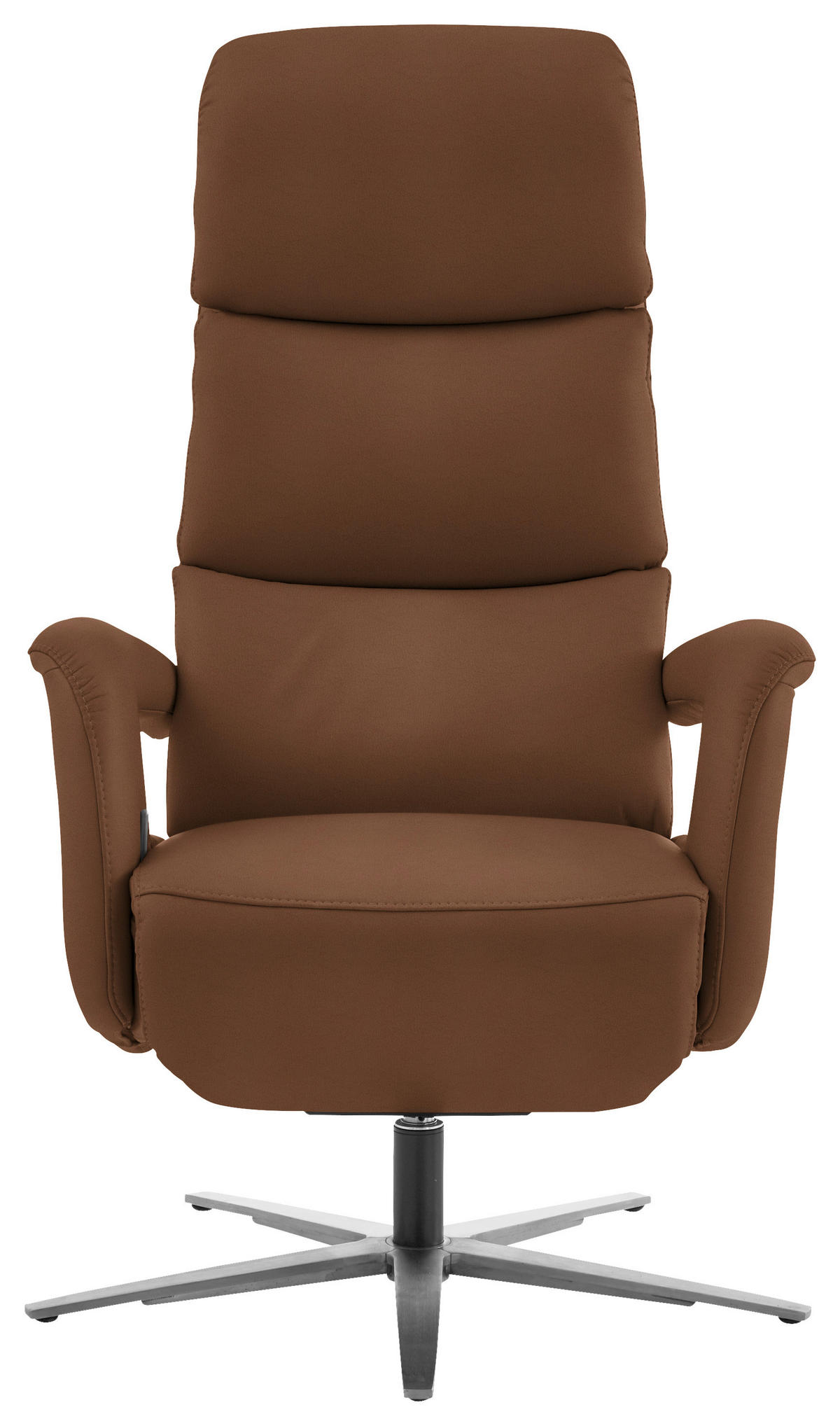 RELAXSESSEL in Leder Cognac  - Edelstahlfarben/Cognac, Design, Leder/Metall (76/119/86cm) - Dieter Knoll