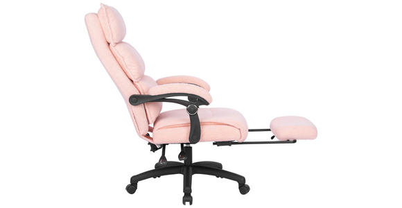 CHEFSESSEL Teddystoff Pink - Pink/Schwarz, Design, Kunststoff/Textil (64,5/112/120/65cm) - Carryhome