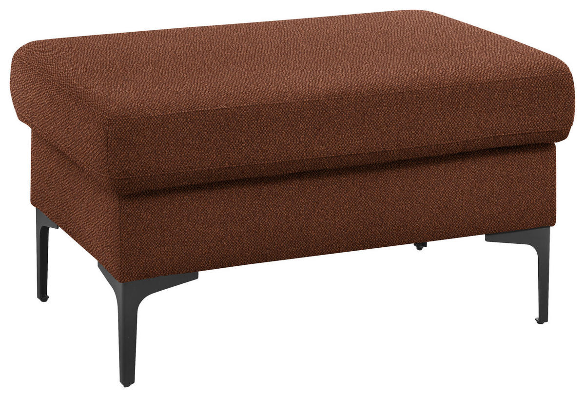 3-SITZER-SOFA in Flachgewebe Rostfarben  - Rostfarben/Schwarz, Design, Textil/Metall (226/89/97cm) - Pure Home Lifestyle