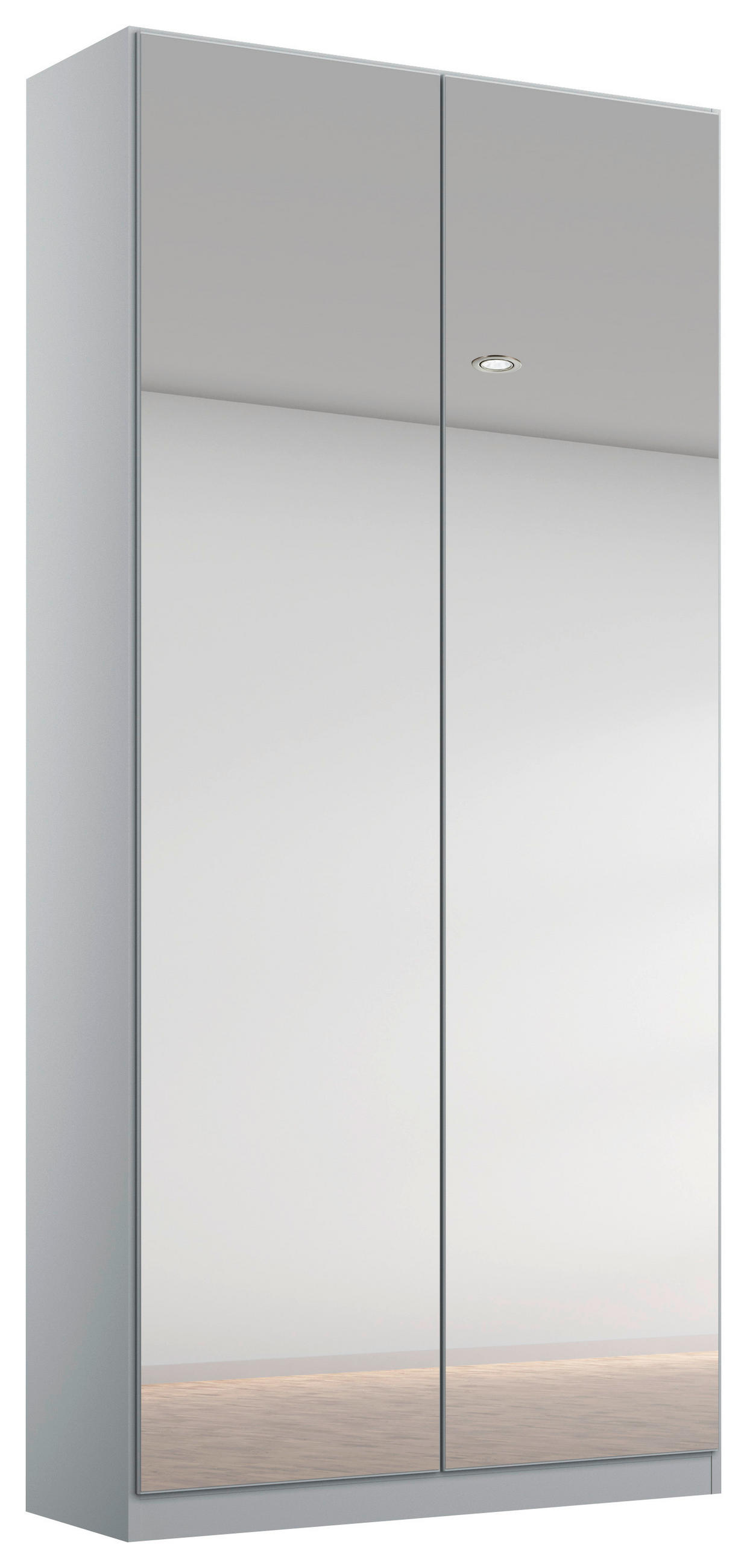 DREHTÜRENSCHRANK in Silberfarben, Hellgrau  - Silberfarben/Hellgrau, Modern, Holzwerkstoff (91/229/54cm) - Rauch Möbel