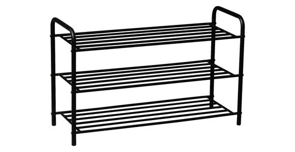 SCHUHREGAL 80/51/30 cm  - Schwarz, Design, Metall (80/51/30cm) - Xora